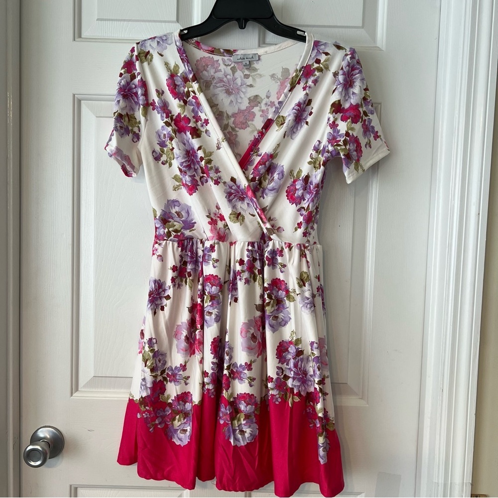 White Birch Keep Talking Floral Mini Skort Dress- Size S - Picture 2 of 11